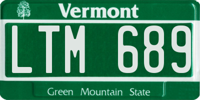 VT license plate LTM689