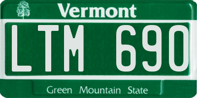 VT license plate LTM690