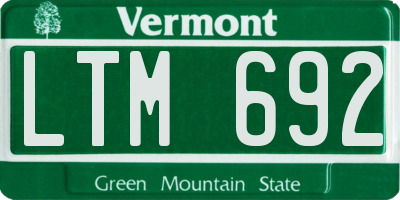 VT license plate LTM692