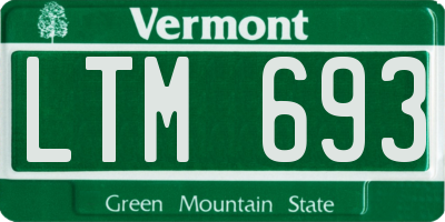 VT license plate LTM693
