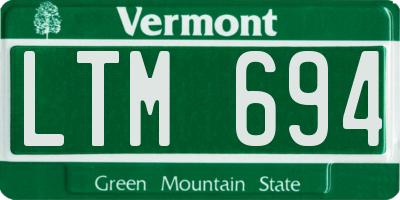 VT license plate LTM694