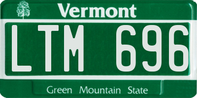 VT license plate LTM696