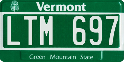 VT license plate LTM697