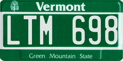 VT license plate LTM698