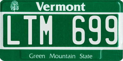 VT license plate LTM699