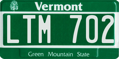 VT license plate LTM702