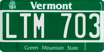 VT license plate LTM703