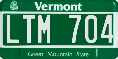 VT license plate LTM704