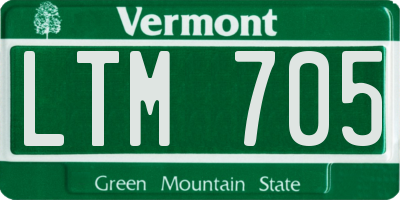 VT license plate LTM705