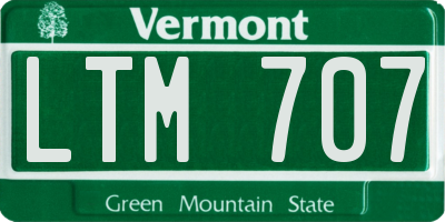 VT license plate LTM707