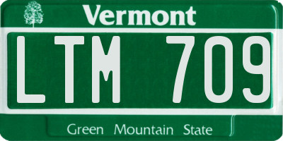 VT license plate LTM709