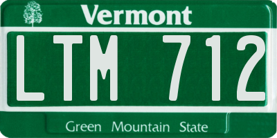 VT license plate LTM712