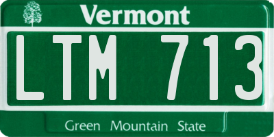 VT license plate LTM713