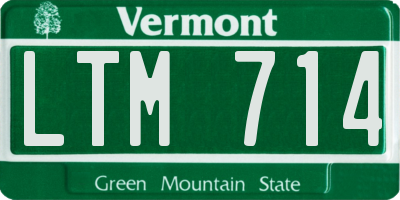 VT license plate LTM714