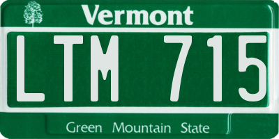 VT license plate LTM715