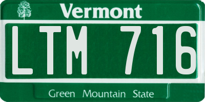 VT license plate LTM716