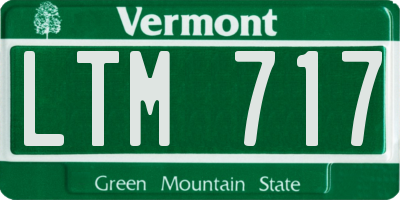 VT license plate LTM717