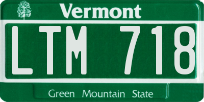 VT license plate LTM718