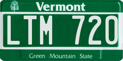 VT license plate LTM720