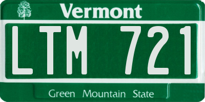 VT license plate LTM721