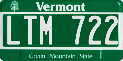 VT license plate LTM722