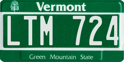 VT license plate LTM724