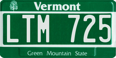 VT license plate LTM725