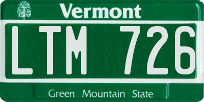 VT license plate LTM726
