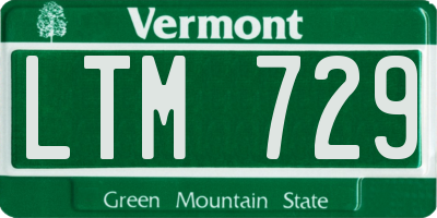 VT license plate LTM729