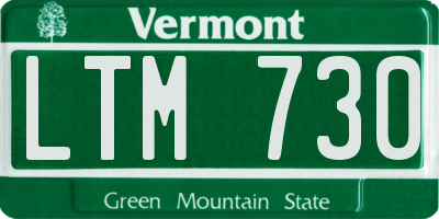 VT license plate LTM730