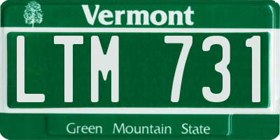VT license plate LTM731