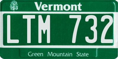VT license plate LTM732
