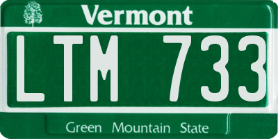 VT license plate LTM733