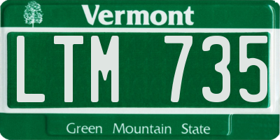 VT license plate LTM735
