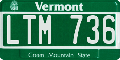 VT license plate LTM736