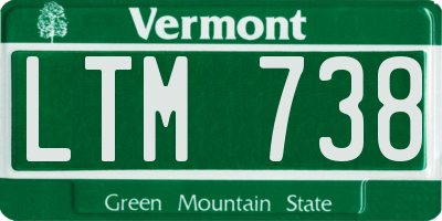 VT license plate LTM738