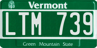VT license plate LTM739