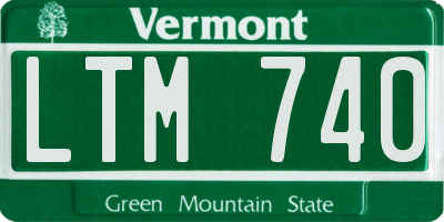 VT license plate LTM740