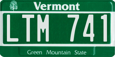 VT license plate LTM741