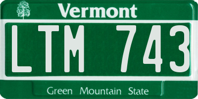VT license plate LTM743