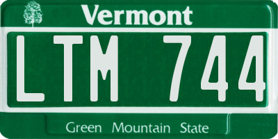 VT license plate LTM744