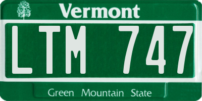 VT license plate LTM747