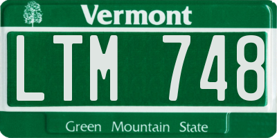 VT license plate LTM748