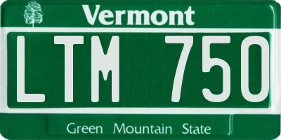 VT license plate LTM750