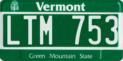 VT license plate LTM753