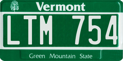 VT license plate LTM754
