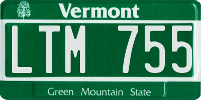 VT license plate LTM755