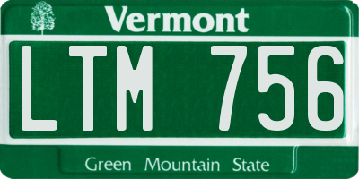 VT license plate LTM756
