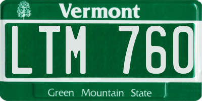 VT license plate LTM760
