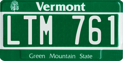 VT license plate LTM761